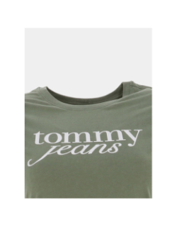 T-shirt slim essential logo kaki femme - Tommy Jeans