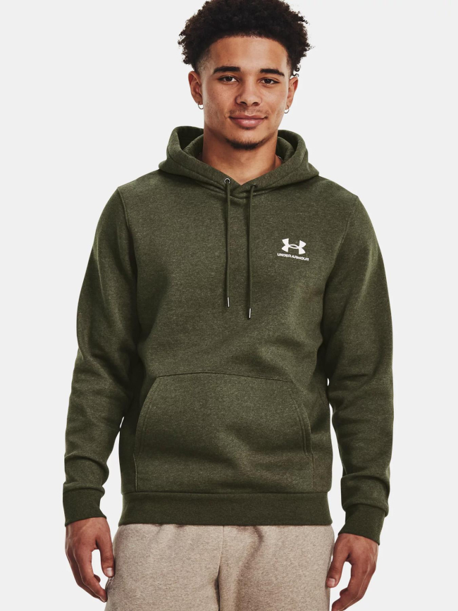 Sweat à capuche ua icon fleece kaki homme - Under Armour