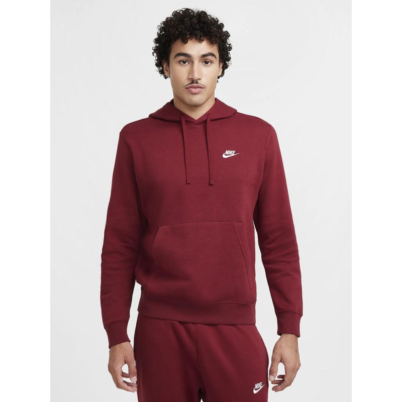 Sweat à capuche nsw club rouge homme - Nike