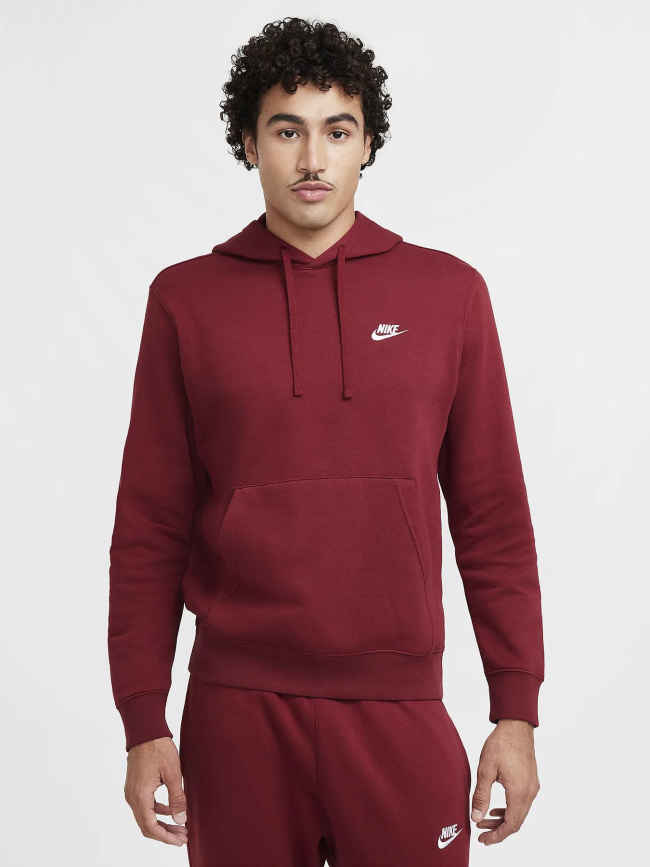 Sweat à capuche nsw club rouge homme - Nike