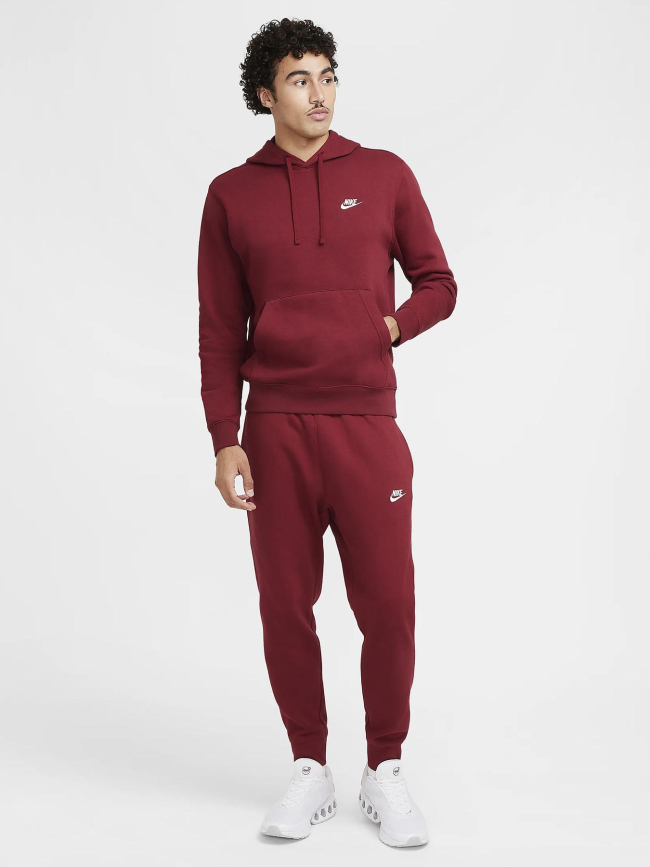 Sweat à capuche nsw club rouge homme - Nike