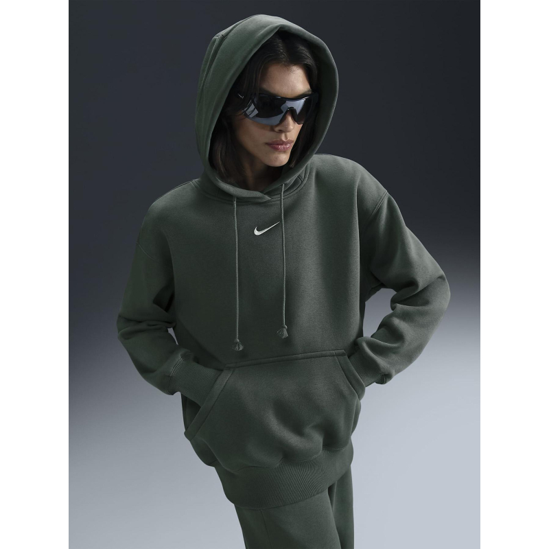 Sweat à capuche phoenix fleece vert femme - Nike