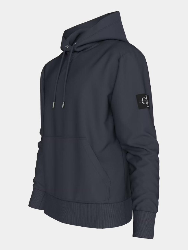 Sweat à capuche badge anthracite homme - Calvin Klein Jeans