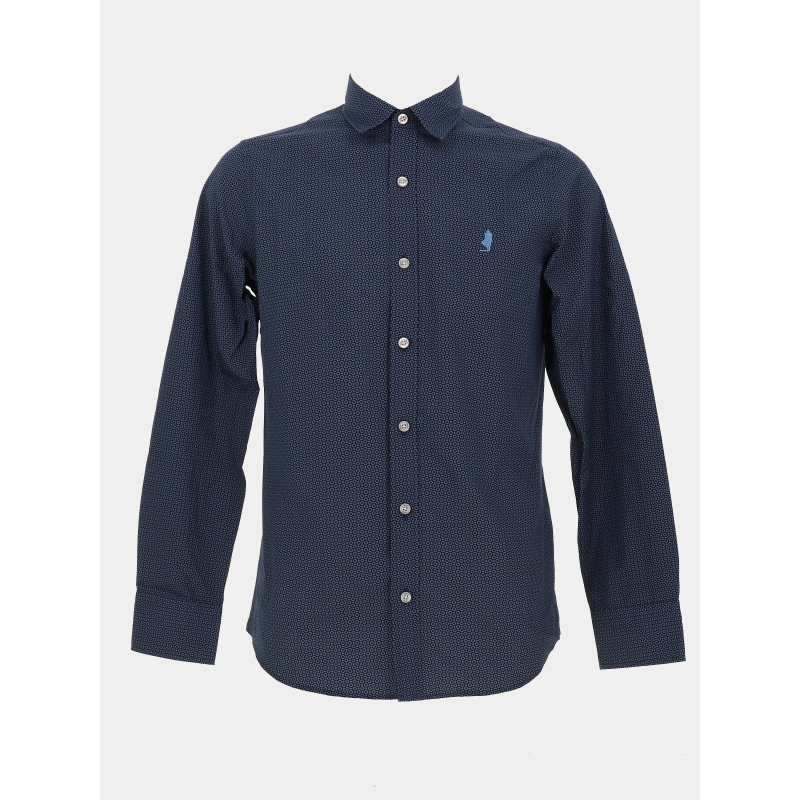 Chemise en coton à motif floral bleu marine homme - MCS