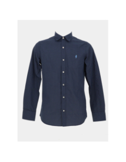 Chemise en coton à motif floral bleu marine homme - MCS