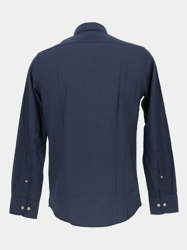 Chemise en coton à motif floral bleu marine homme - MCS