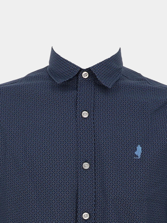 Chemise en coton à motif floral bleu marine homme - MCS