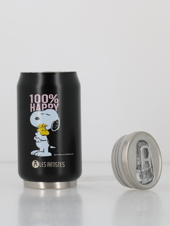 Canette isotherme snoopy 100% happy noir - Les Artistes