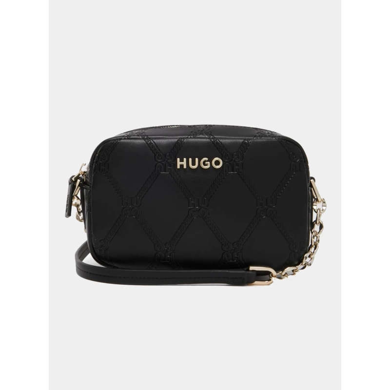Sac bandoulière chris relief noir femme - Hugo