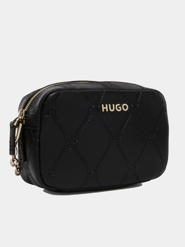 Sac bandoulière chris relief noir femme - Hugo
