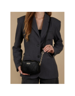 Sac bandoulière chris relief noir femme - Hugo