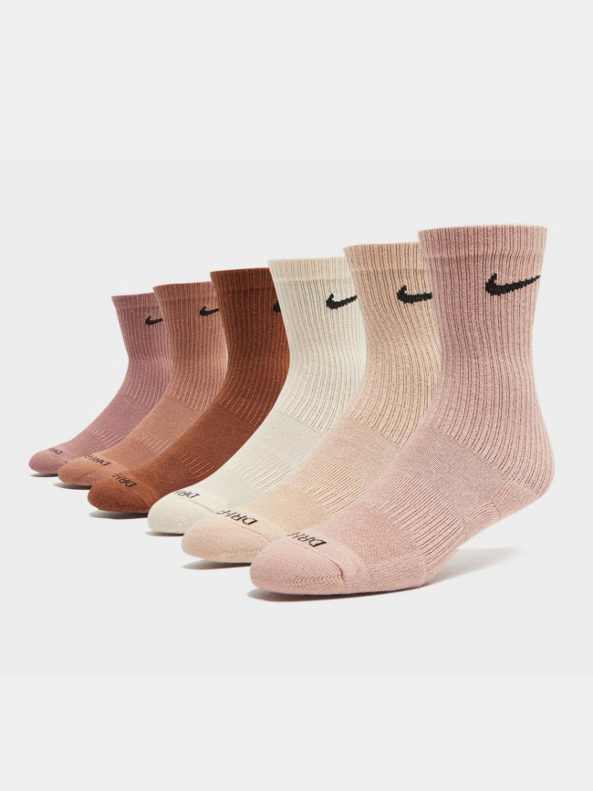 Pack de 6 paires de chaussettes crew marron beige adulte - Nike