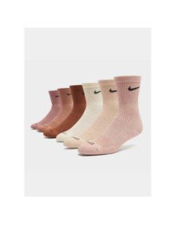 Pack de 6 paires de chaussettes crew marron beige adulte - Nike