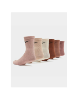 Pack de 6 paires de chaussettes crew marron beige adulte - Nike