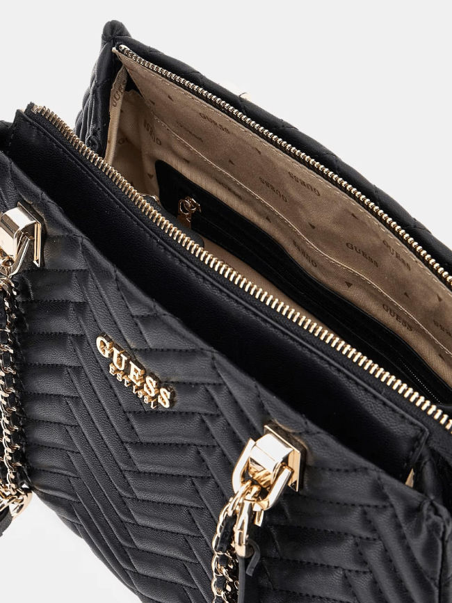 Sac bandoulière matelassé anning noir femme - Guess