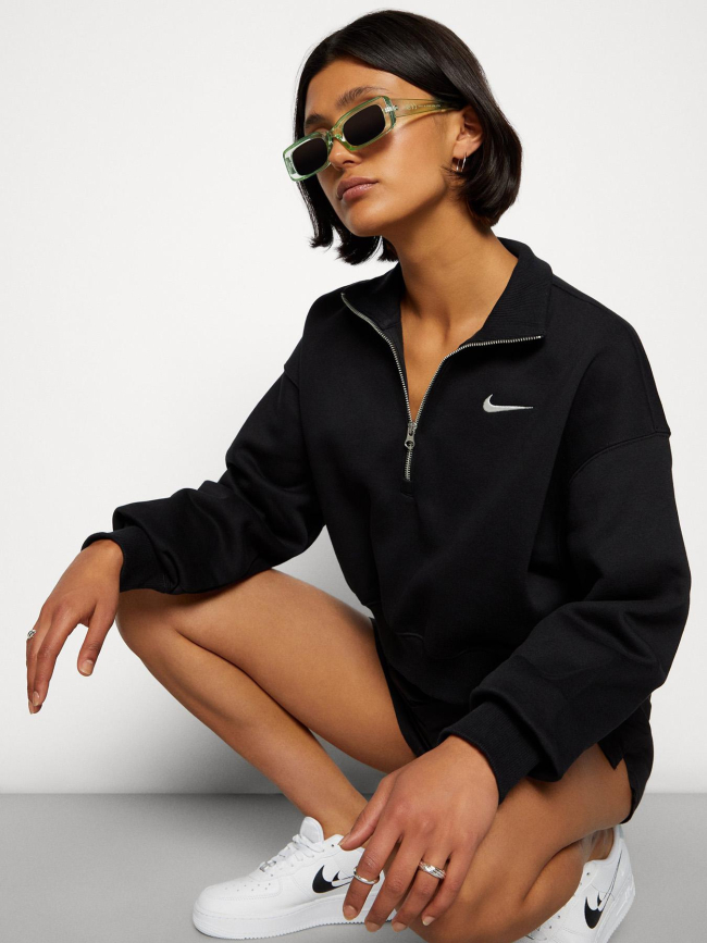 Sweat crop col zippé nsw phoenix noir femme - Nike
