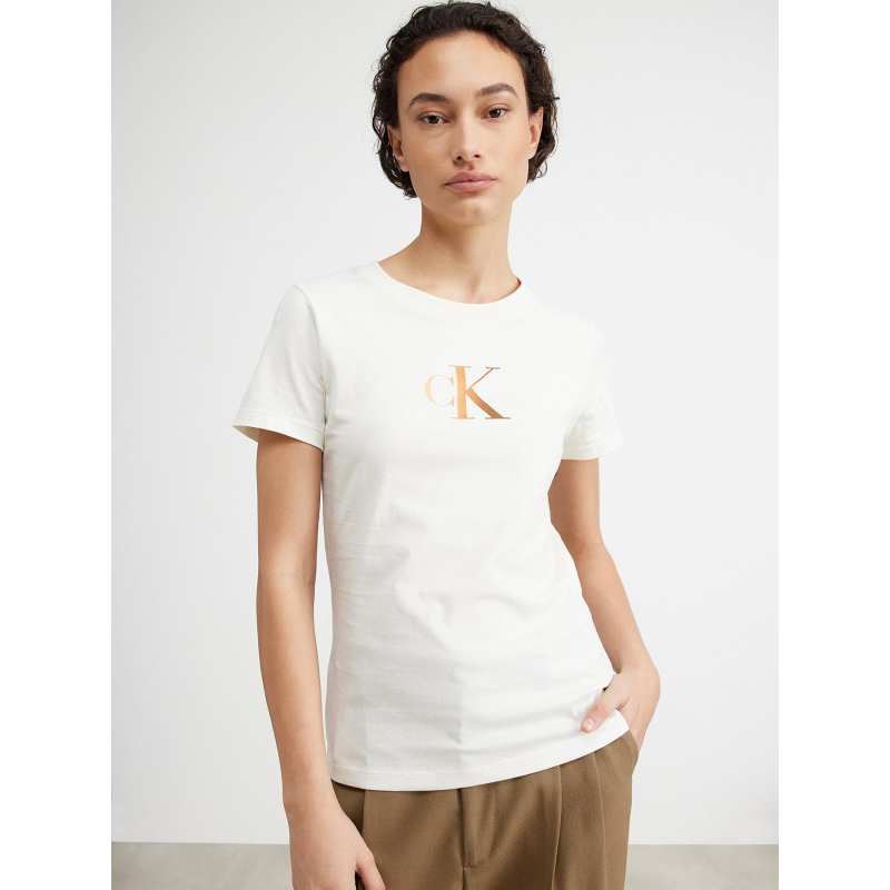 T-shirt gradient slim blanc femme - Calvin Klein Jeans