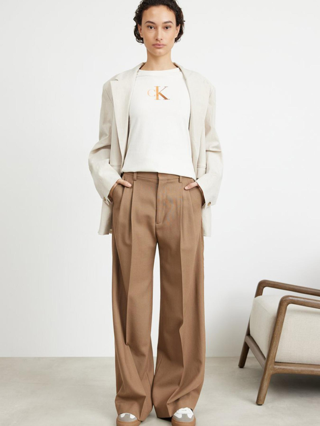 T-shirt gradient slim blanc femme - Calvin Klein Jeans