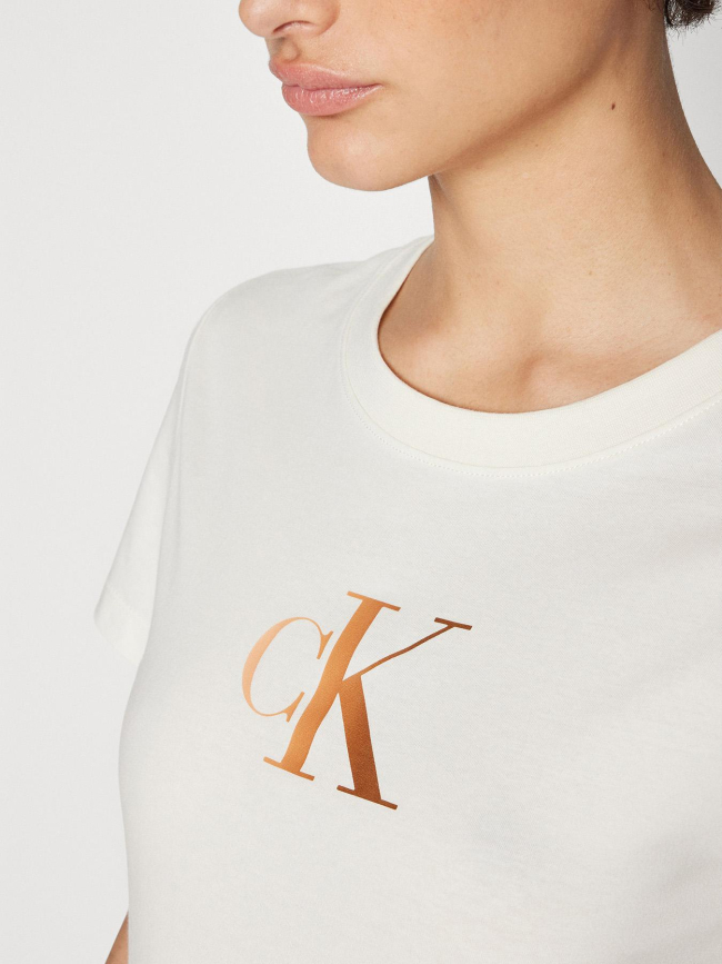 T-shirt gradient slim blanc femme - Calvin Klein Jeans