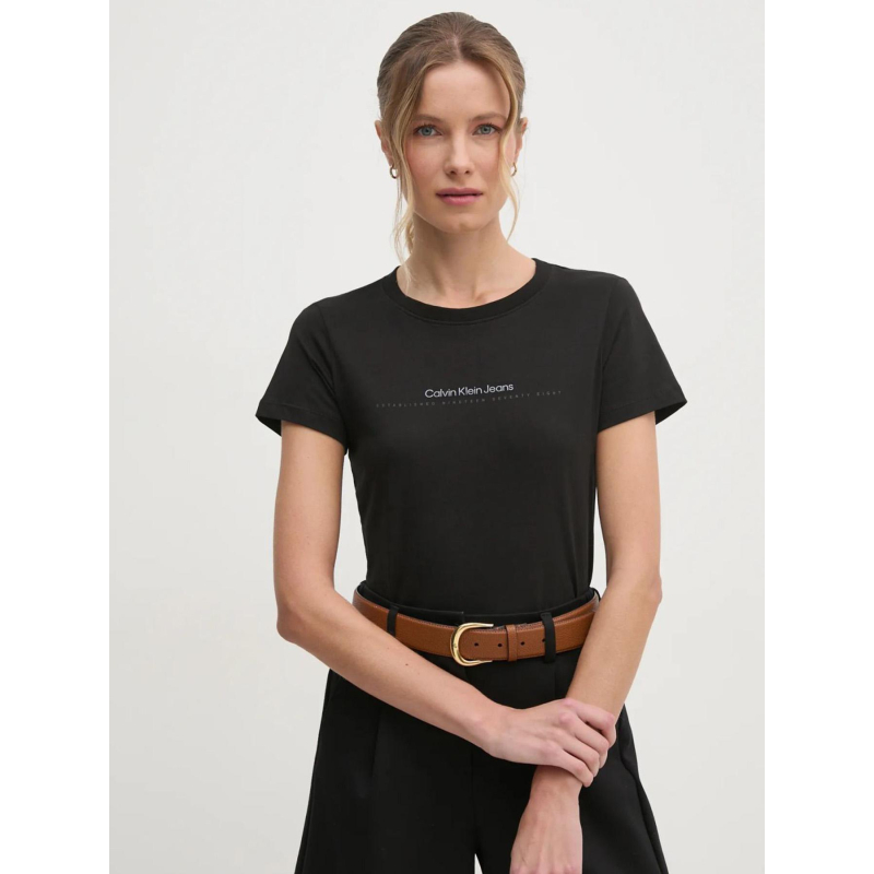 T-shirt institutional graphique noir femme - Calvin Klein Jeans