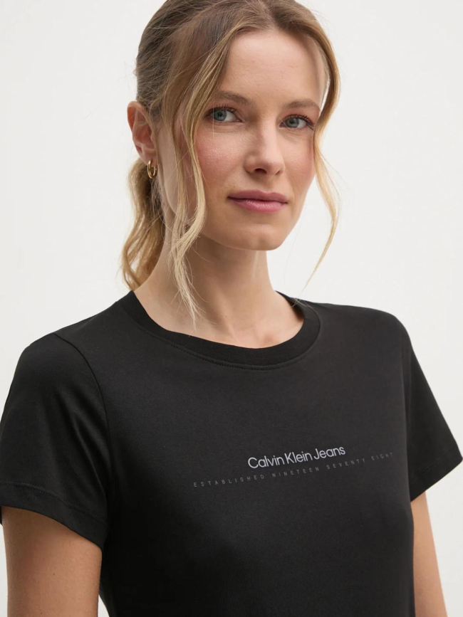 T-shirt institutional graphique noir femme - Calvin Klein Jeans