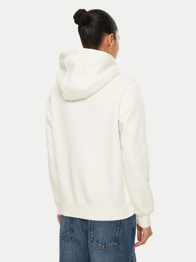 Sweat à capuche regular ess logo blanc femme - Tommy Jeans