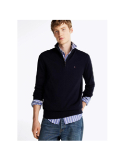Pull col zippé essential bleu marine homme - Tommy Hilfiger
