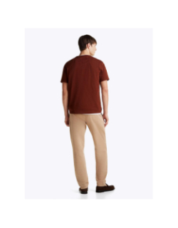 T-shirt regular fit uni logo marron homme - Tommy Hilfiger