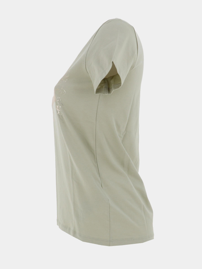 T-shirt logo argenté vert fille - Guess