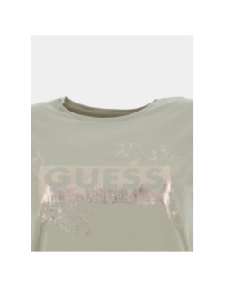 T-shirt logo argenté vert fille - Guess