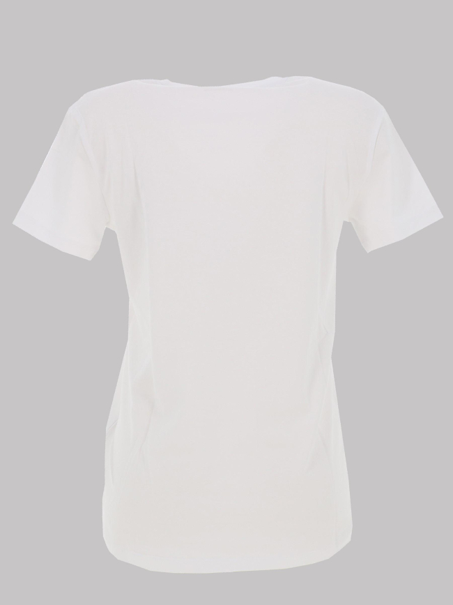 T-shirt logo fleurs pailletées blanc fille - Guess