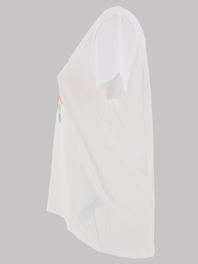 T-shirt logo fleurs pailletées blanc fille - Guess