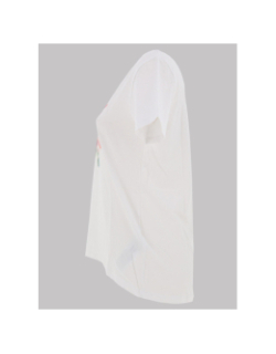 T-shirt logo fleurs pailletées blanc fille - Guess