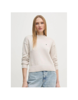 Pull monogramme beige femme - Calvin Klein Jeans