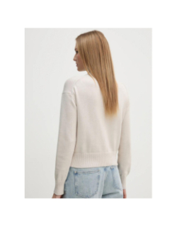 Pull monogramme beige femme - Calvin Klein Jeans