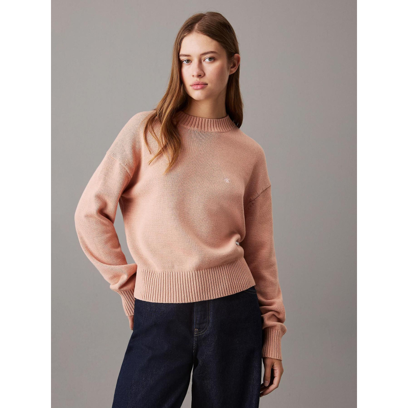 Pull uni monogram rose femme - Calvin Klein Jeans