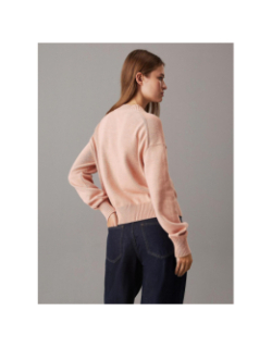 Pull uni monogram rose femme - Calvin Klein Jeans