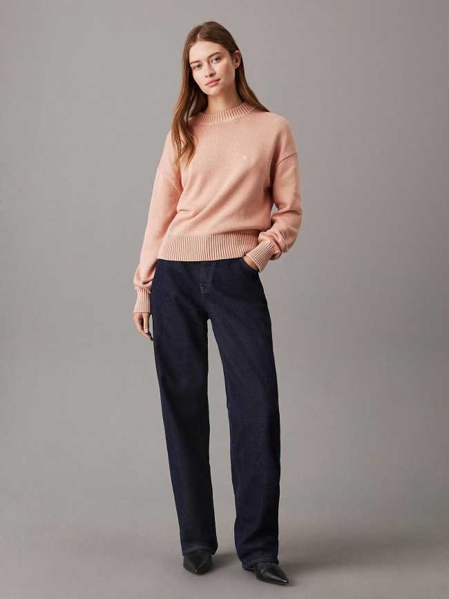 Pull uni monogram rose femme - Calvin Klein Jeans