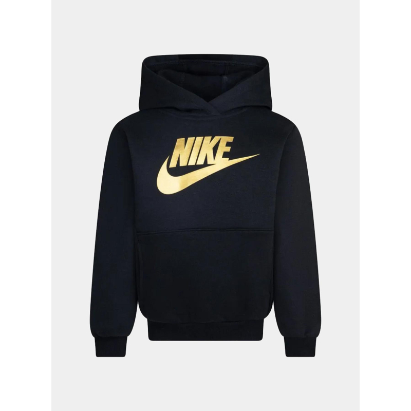 Sweat à capuche logo doré noir enfant - Nike