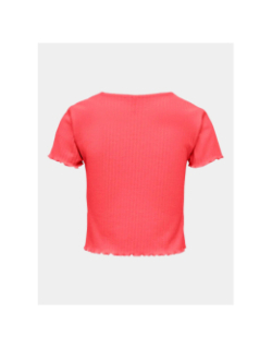 T-shirt crop côtelé nella rose fille - Only