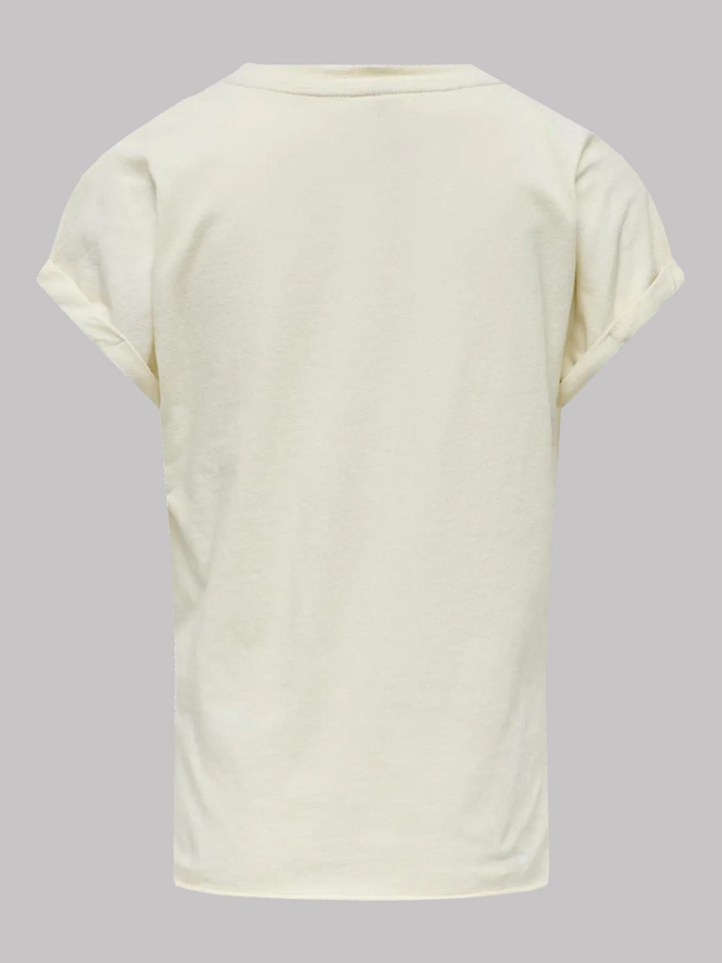 T-shirt lucy life amore écru blanc fille - Only