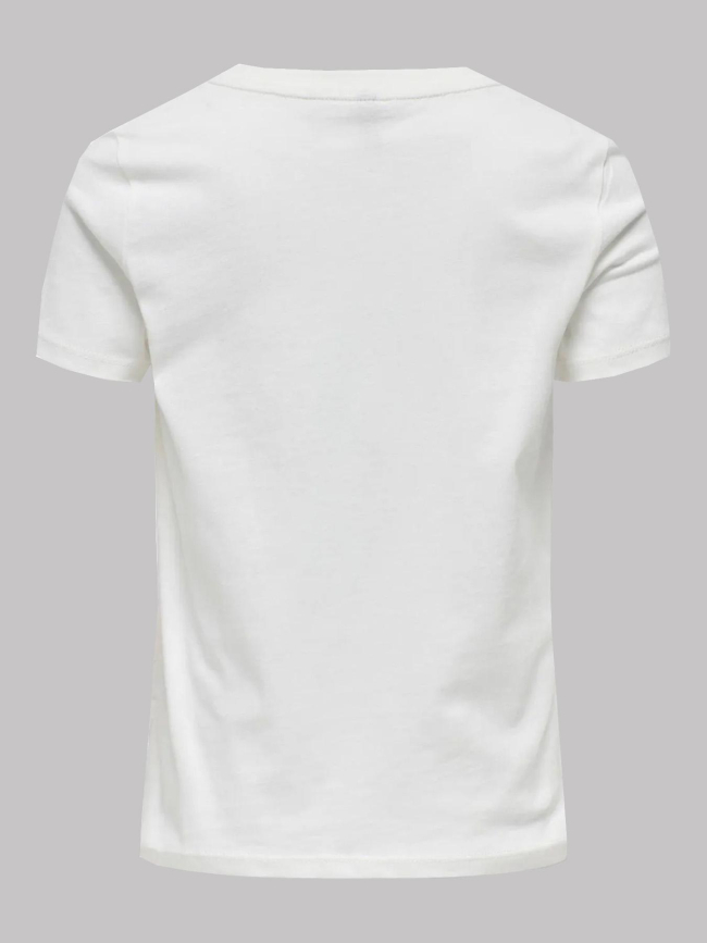 T-shirt à manches courtes kogemma feel love blanc fille - Only