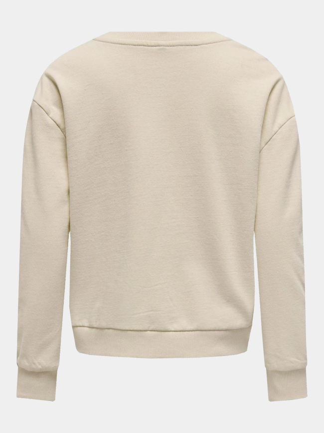 Sweat kogruna cœur motif leopard beige fille - Only