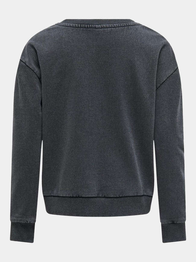 Sweat kogruna cœur otif léopard gris fille - Only