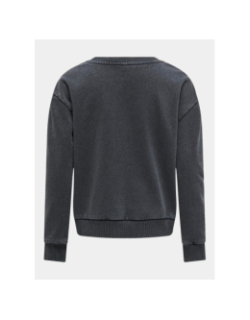 Sweat kogruna cœur otif léopard gris fille - Only