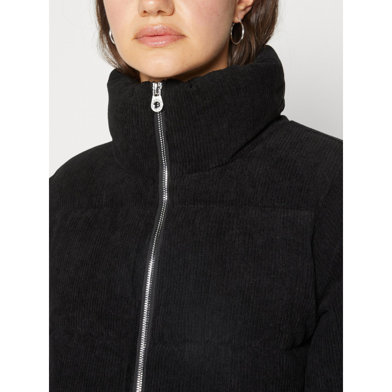 Mi Longue Doudoune Only Noire Doudoune Velours Côtelé Dolly Noir