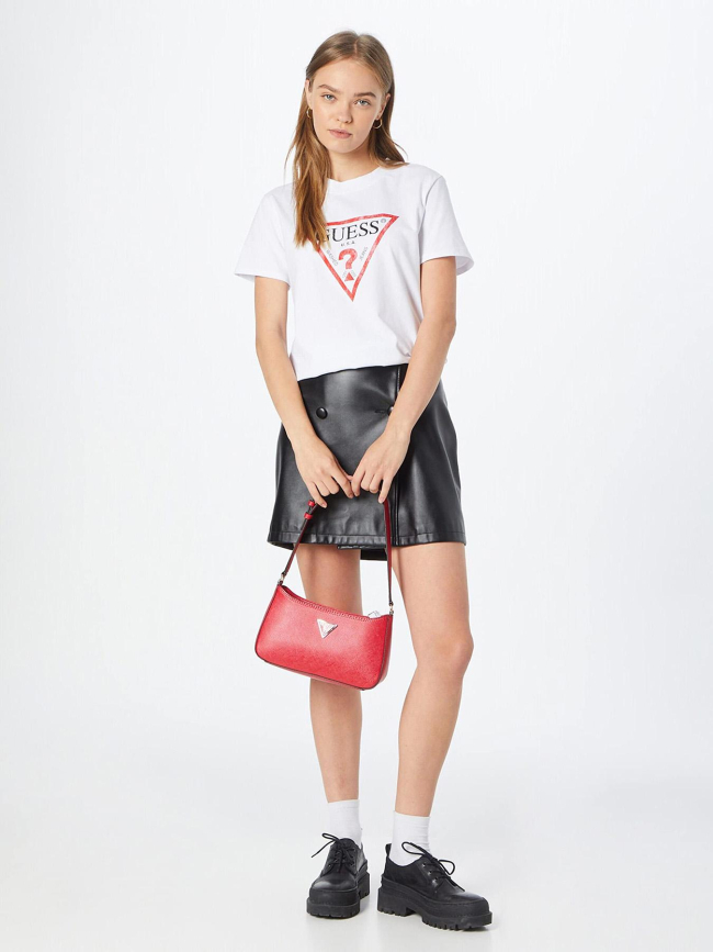 T-shirt core logo blanc rouge garçon - Guess