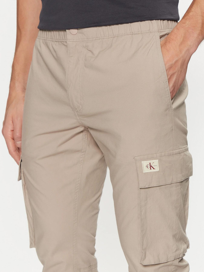 Pantalon cargo skinny beige clair homme - Calvin Klein Jeans