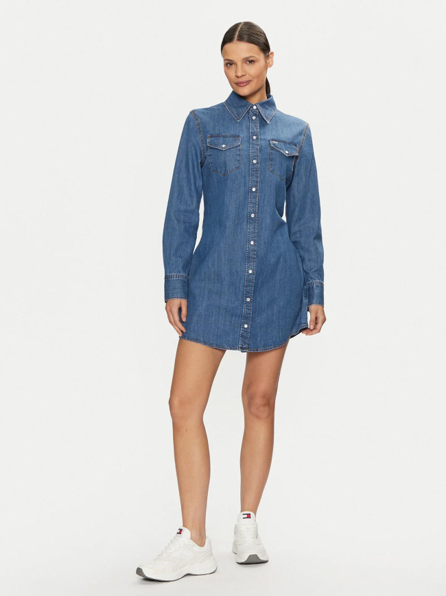 Robe chemise en jean regular western bleu femme - Tommy Jeans