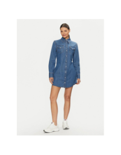 Robe chemise en jean regular western bleu femme - Tommy Jeans